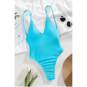 SHEIN Swim Summer Beach Plain One Piece Swimsuit
